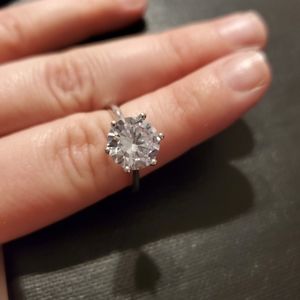 4ct CZ ring set in Sterling Silver